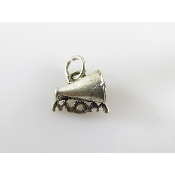 Vintage 3D Sterling Silver Cheerleading Mom Charm Megaphone Mom Charm - Picture 3 of 6
